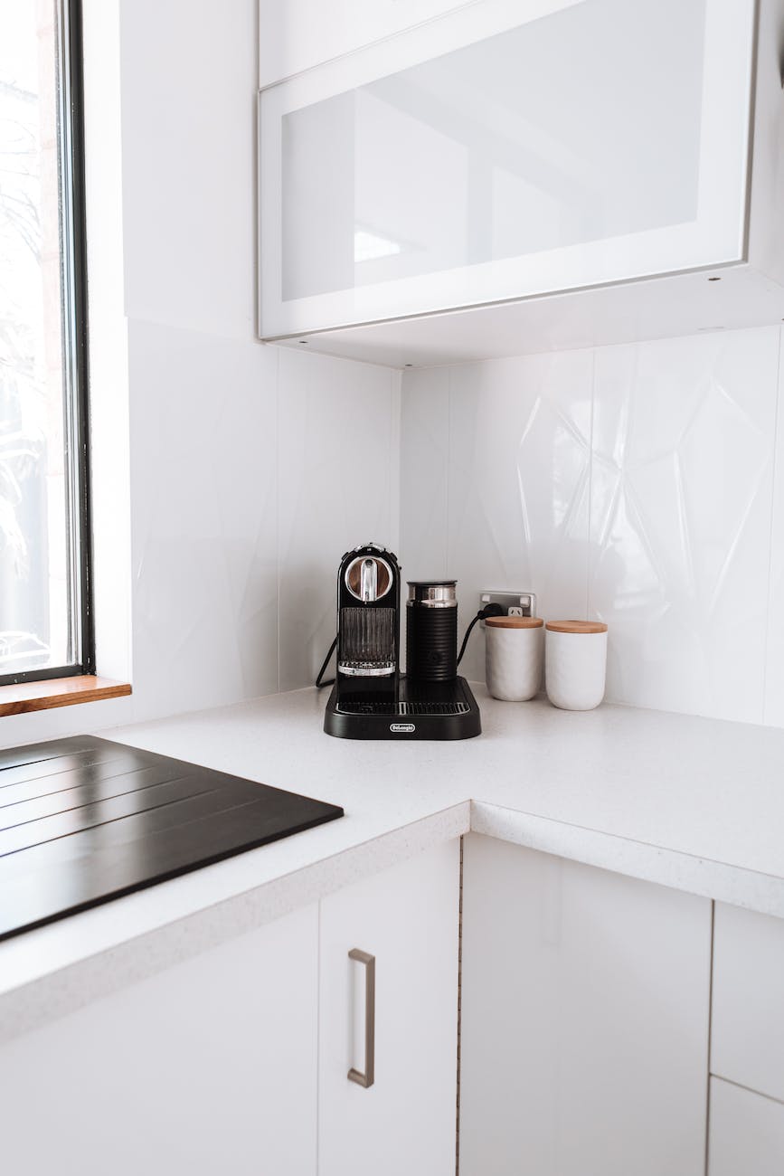 coffee machine on white kitchen counter