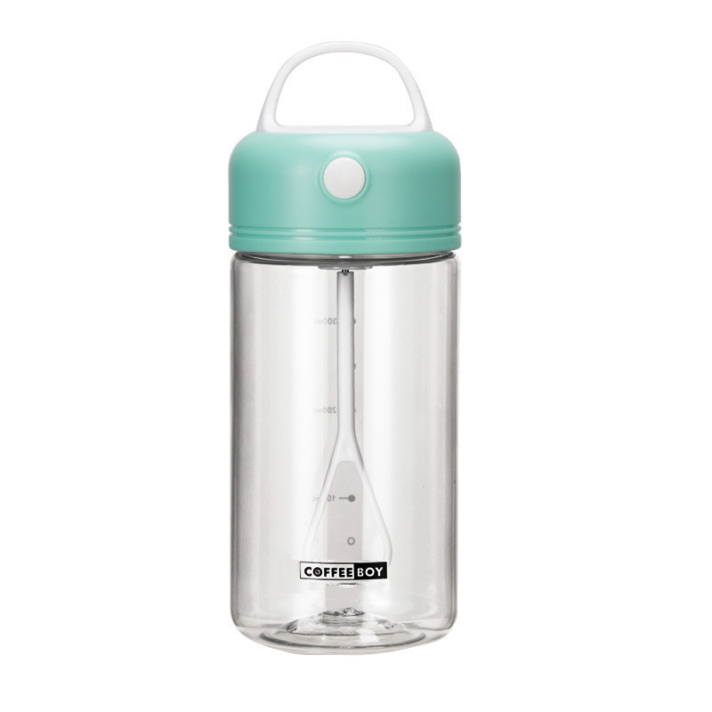 White electric protein shaker bottle with leak-proof carry strap