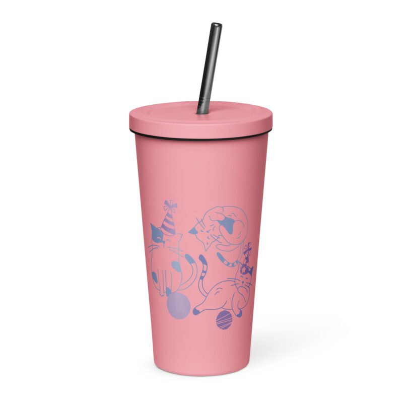 insulated tumbler with a straw pink 20 oz front 66c5452242342