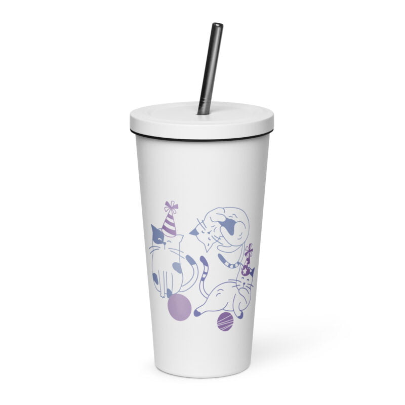 insulated tumbler with a straw white 20 oz front 66c5452242d1c