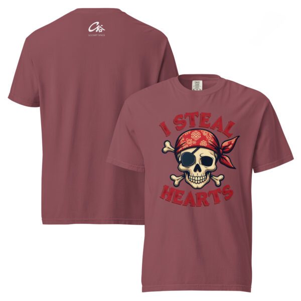Pirate Heart Unisex Garment-Dyed Heavyweight T-shirt - Image 10