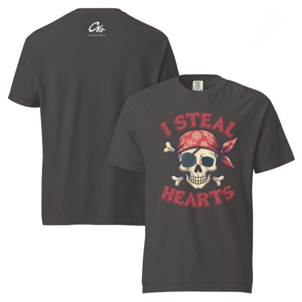 Pirate Heart Unisex Garment-Dyed Heavyweight T-shirt - Image 4
