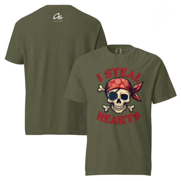 Pirate Heart Unisex Garment-Dyed Heavyweight T-shirt - Image 7