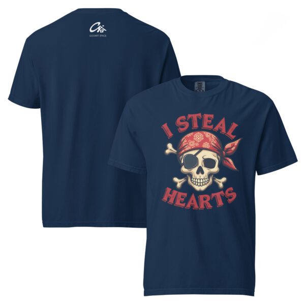 Pirate Heart Unisex Garment-Dyed Heavyweight T-shirt - Image 2