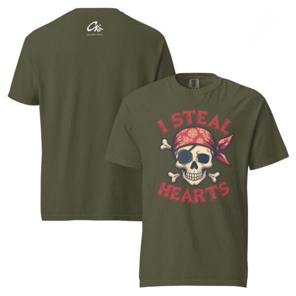 Pirate Heart Unisex Garment-Dyed Heavyweight T-shirt - Image 5
