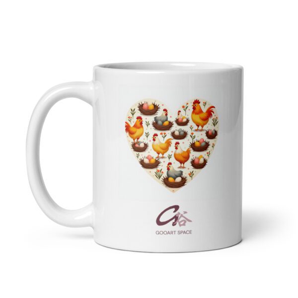 Chicken Love White Glossy Mug - Image 3