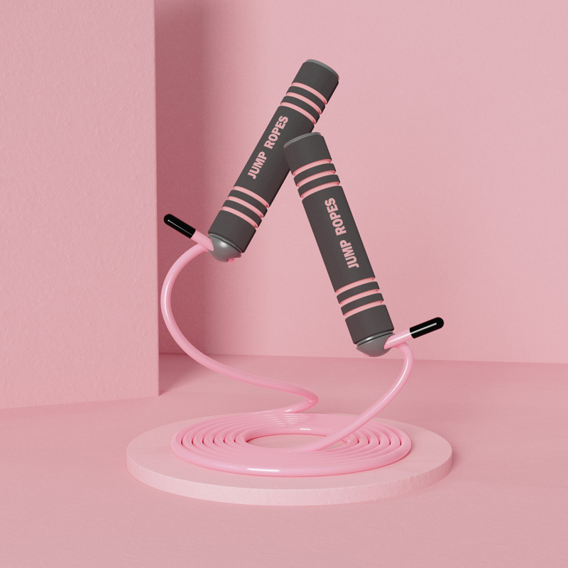 Mint green workout skipping rope with floor safe flexible PVC cable