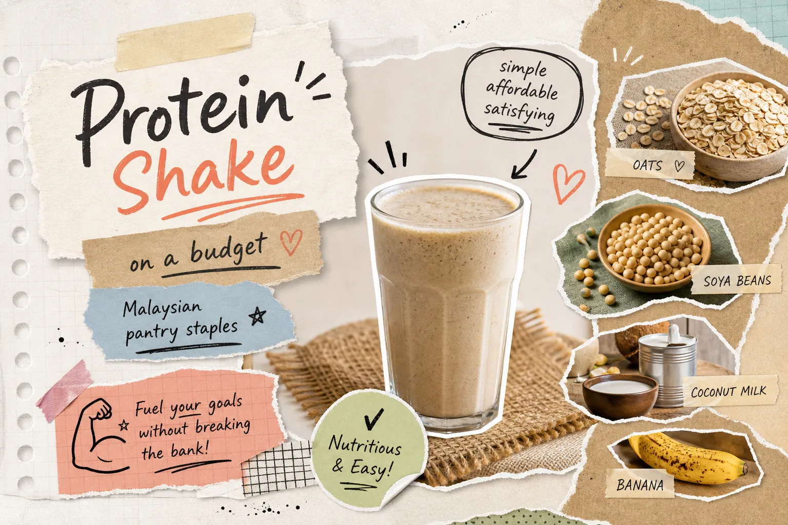 Budget protein shake recipe and homemade protein shake using Malaysian pantry staples