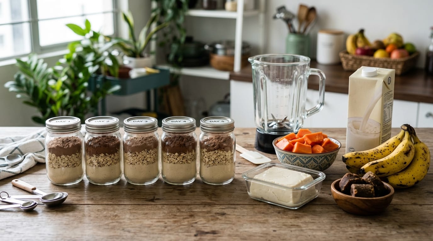 homemade protein shake 5-day batch prep with Malaysian pantry staples protein shake recipe