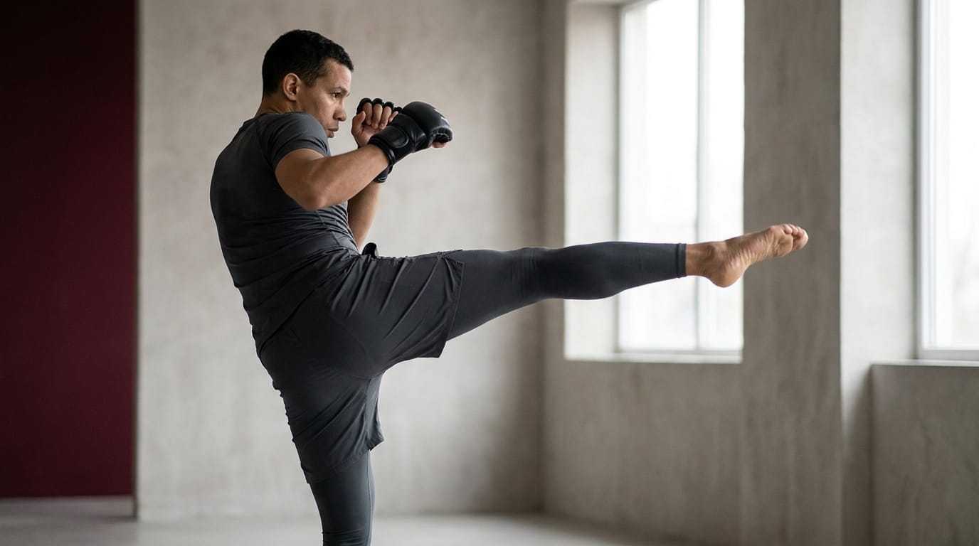 muay thai melaka — teep and roundhouse kick training at Gooart Space