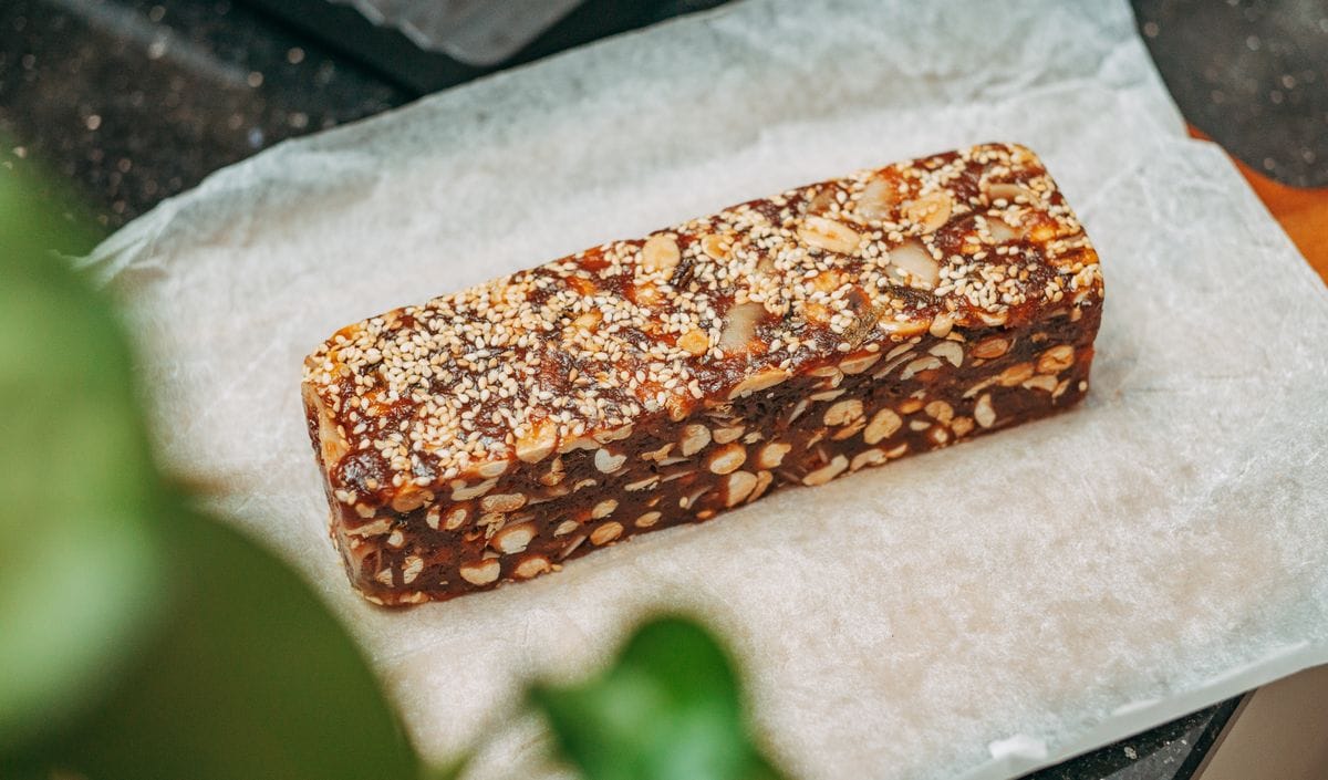 Protein bar with nuts close-up — protein bar Malaysia options