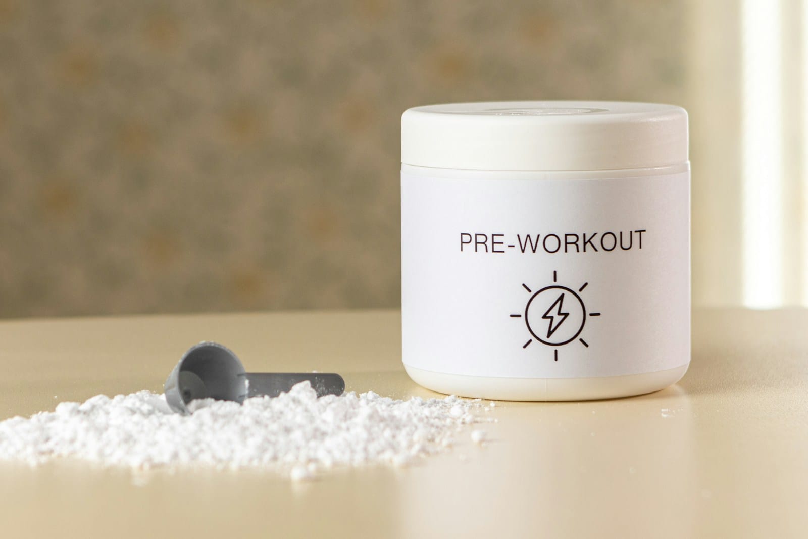 supplement pre workout powder and scoop
